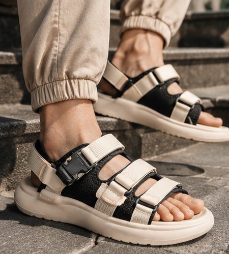 Men’s Multi-Strap Buckle Sandals – Adjustable Fit & Sporty Everyday Wear