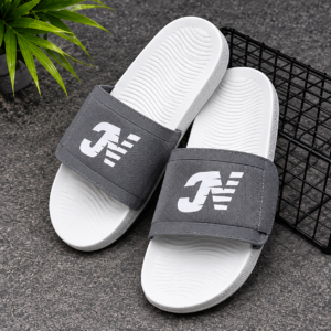 Men’s Grey White Slides – Modern Casual Comfort