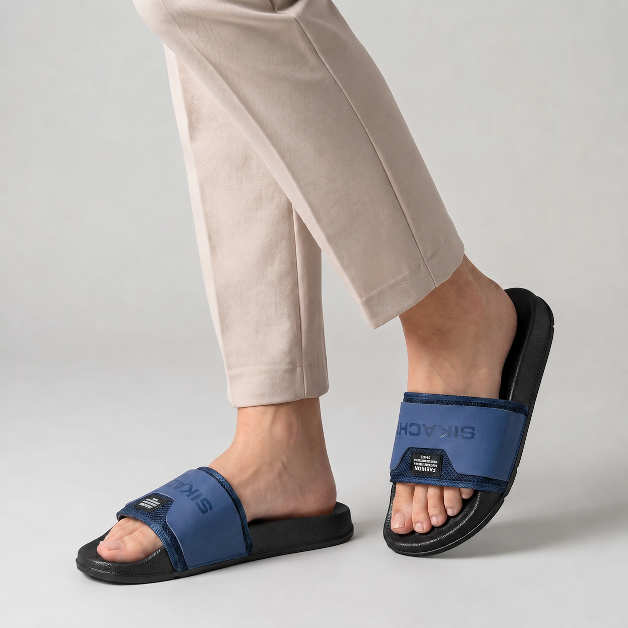 SIKACHL Grey Stylish Sport Slides for Men – Casual Comfort - Image 3