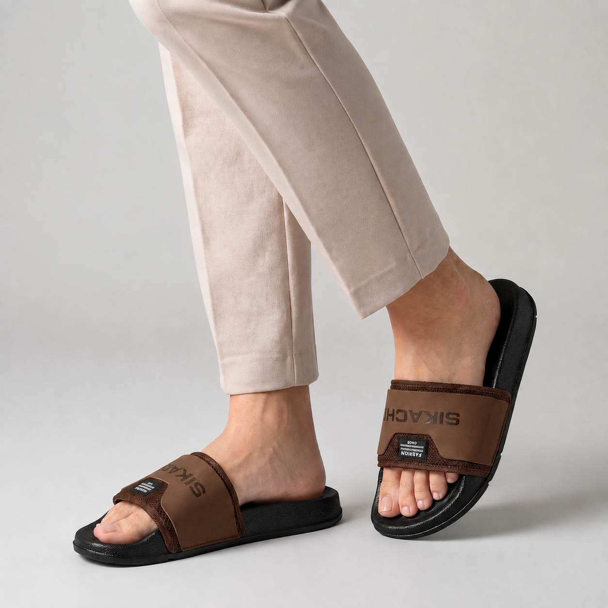 SIKACHL Grey Stylish Sport Slides for Men – Casual Comfort - Image 4