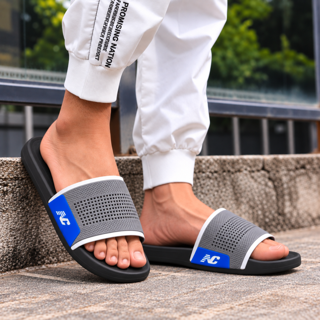 Buy 1 Get 1 Free Men’s Textured Sport Slides