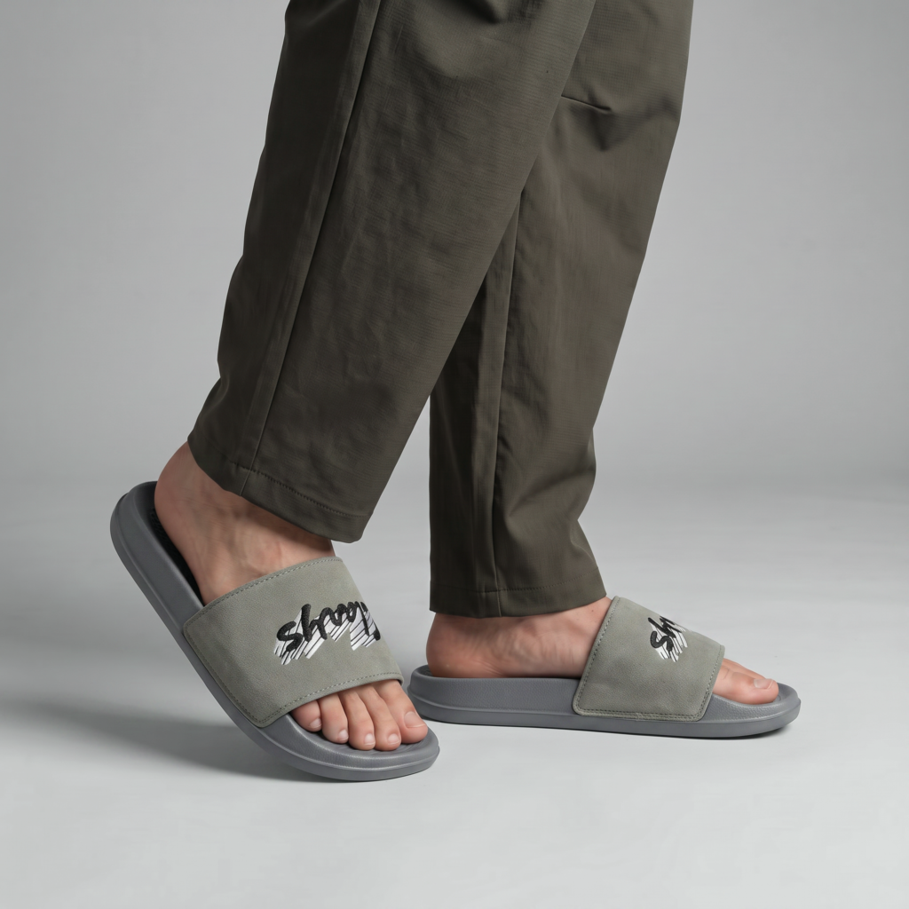 Men’s Sage Grey Fashion Slide Sandals