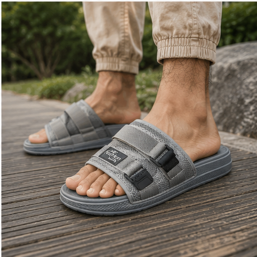 Men’s Double Strap Slides – Adjustable Fit & Sporty Casual Style