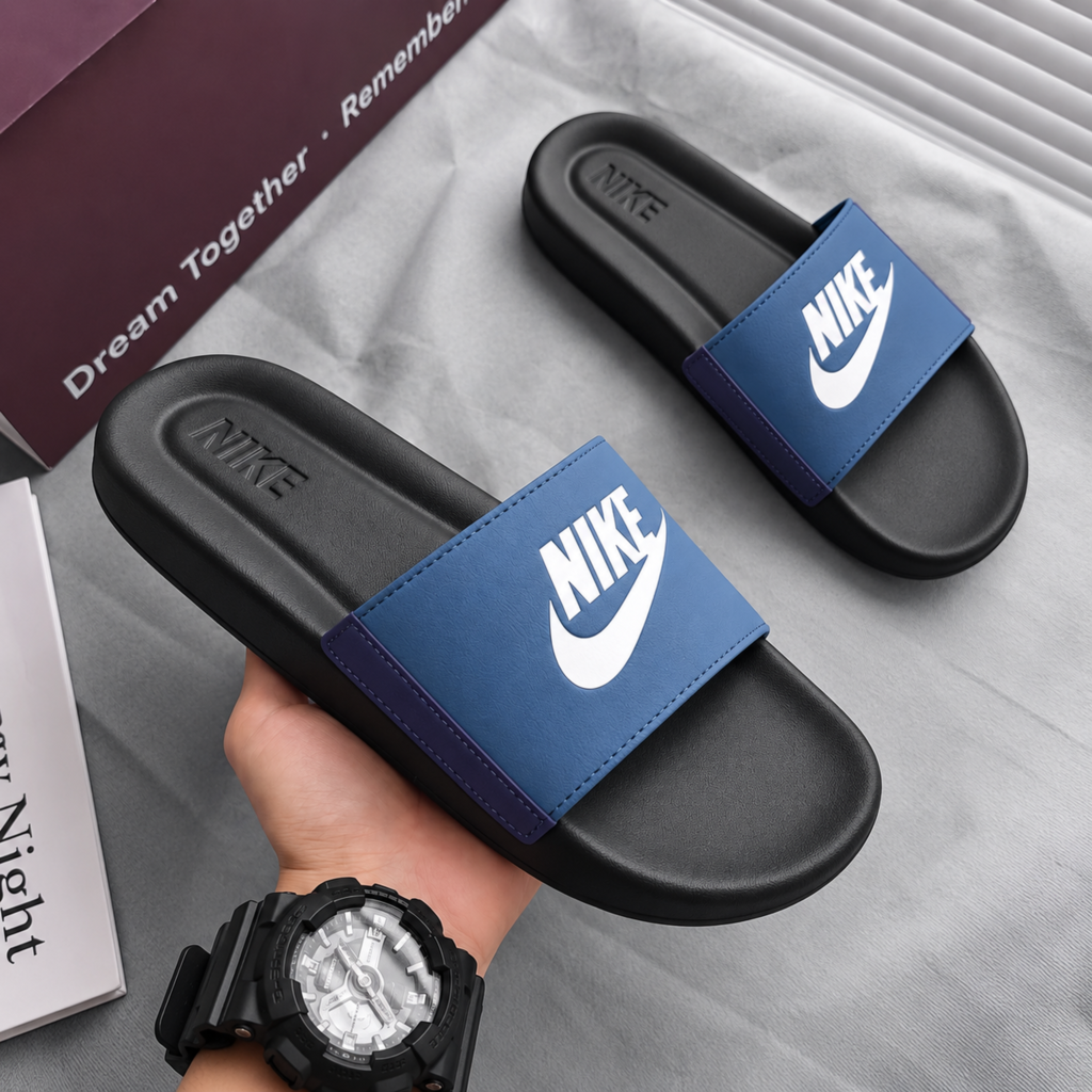 Men’s Nike Wide Strap Slides – Sporty Style & Contoured Comfort