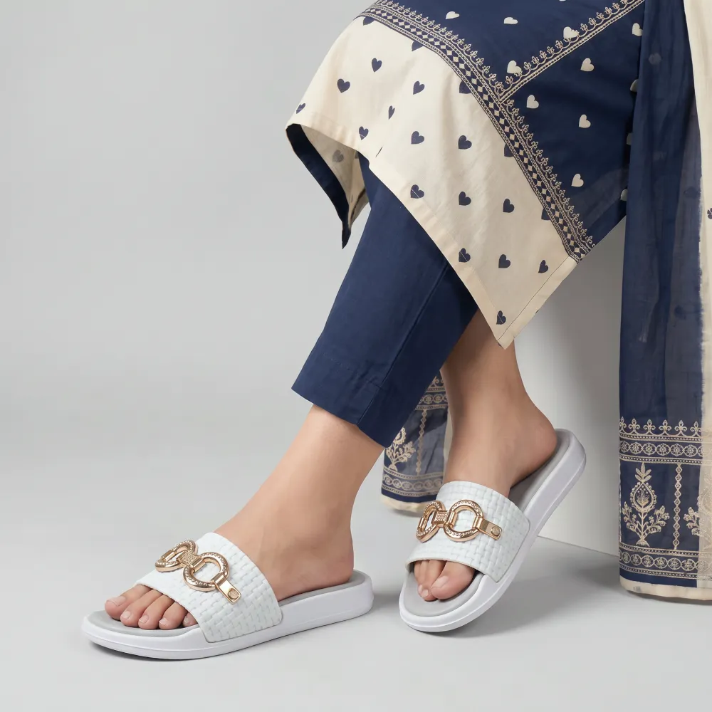 Elegant Classic Buckle Fashion Slides