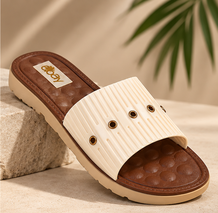 Women’s Ribbed Strap Comfortable Slippers