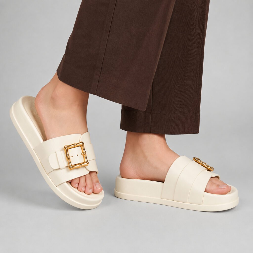Elegant Luxe Buckle Fashion Slides